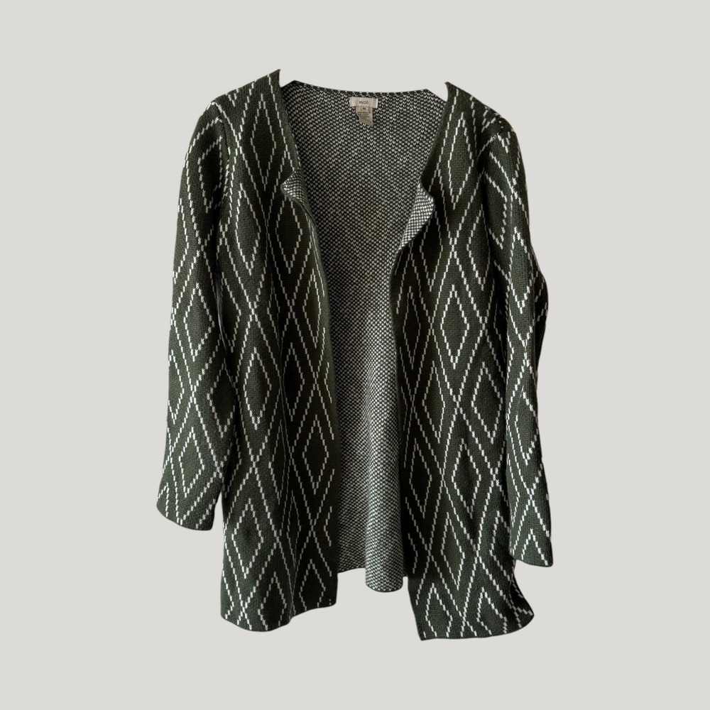 Esciô • Green Diamond Print Cardigan Sweater